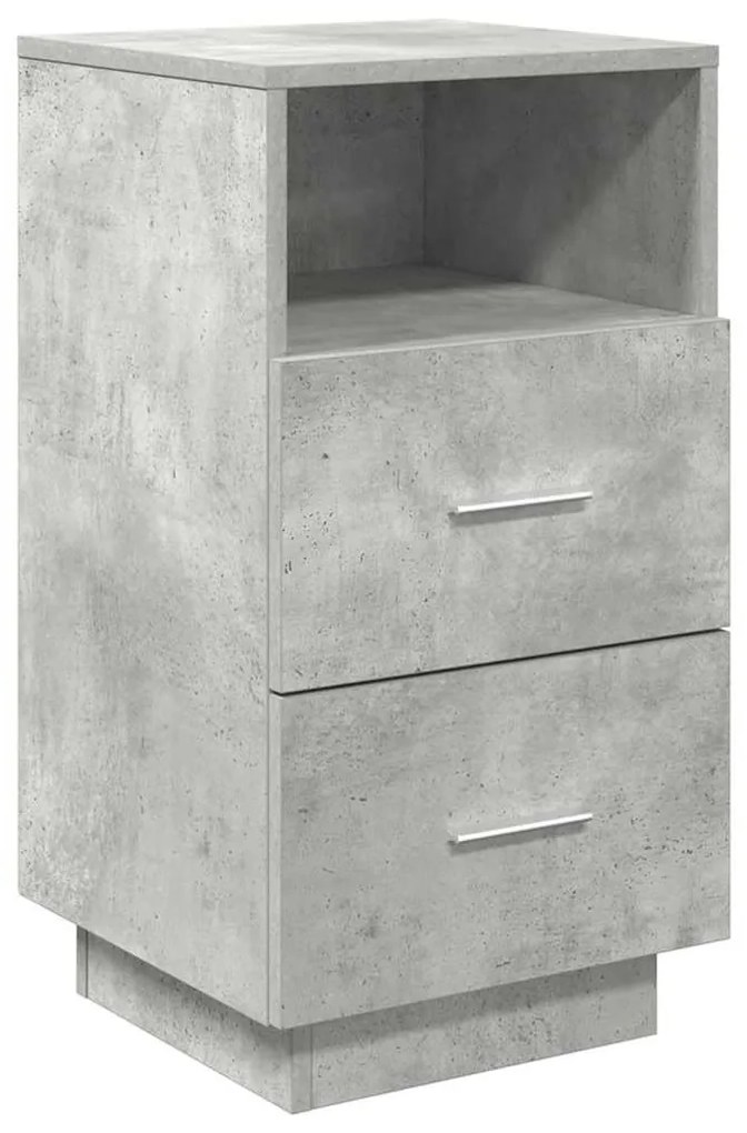 2 db betonszürke éjjeliszekrény 2 fiókkal 36x36x68 cm