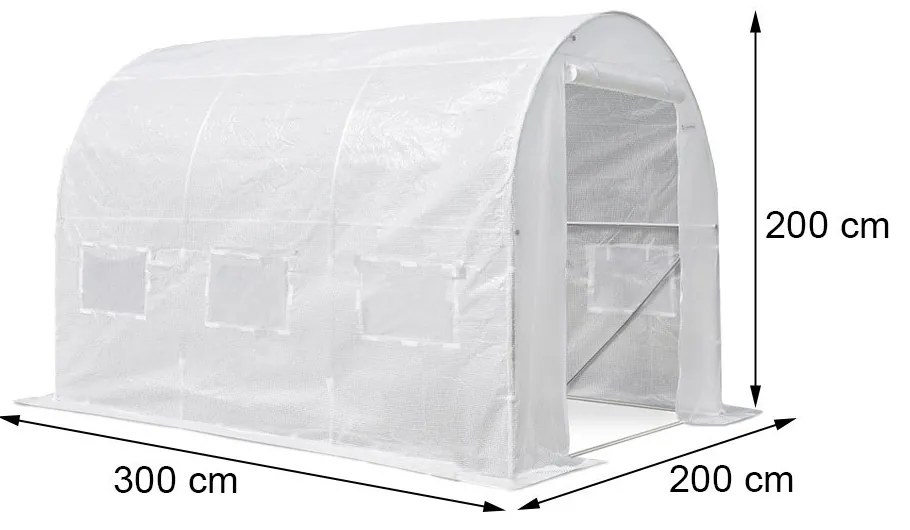 Fóliasátor 200x200x300 cm erősített vázzal+fólia