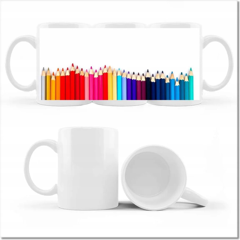 Nyomtatott bögre Színes rajzceruzák