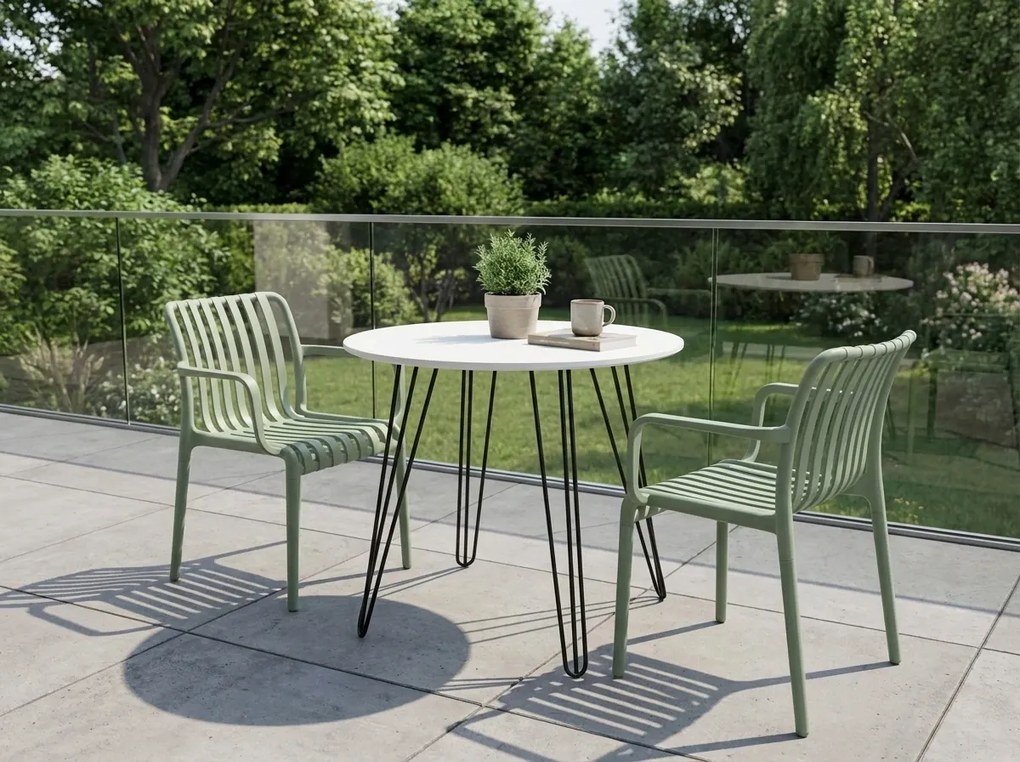 Műanyag szék TREGO karfákkal, zöld