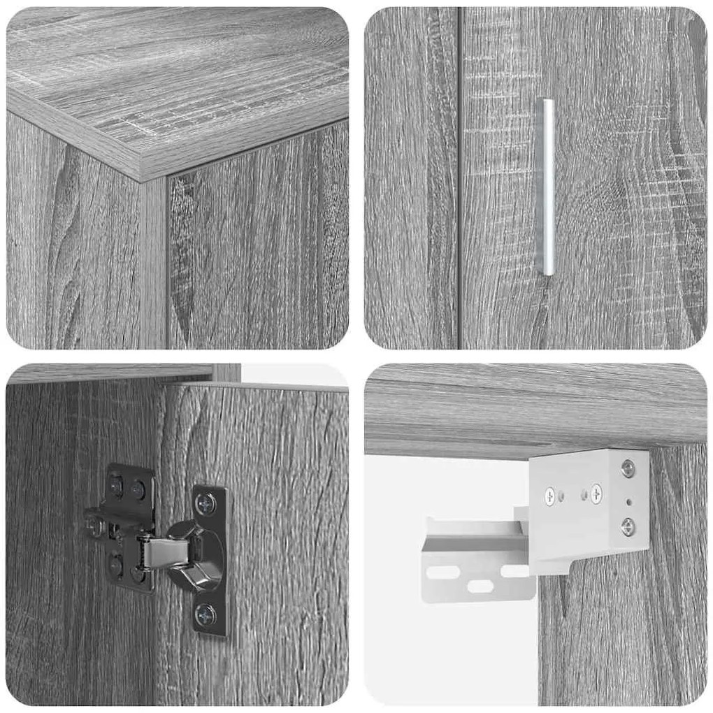 4 részes TV szekrény szett 4 pcs Szürke sonoma Faanyag