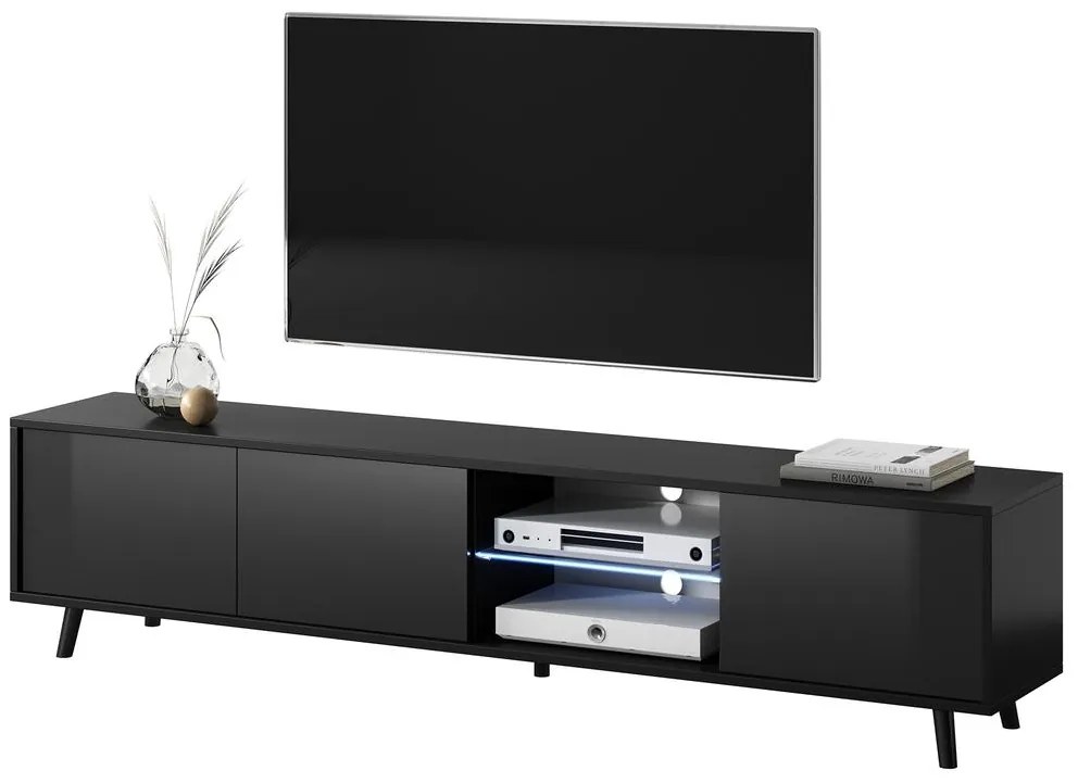 Tv szekrény/asztal Gal (világítással) (fekete). 1098633