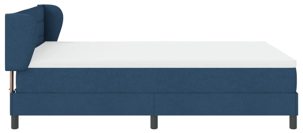 Boxspring Ágy Matrac Kék 140x190 cm Textil
