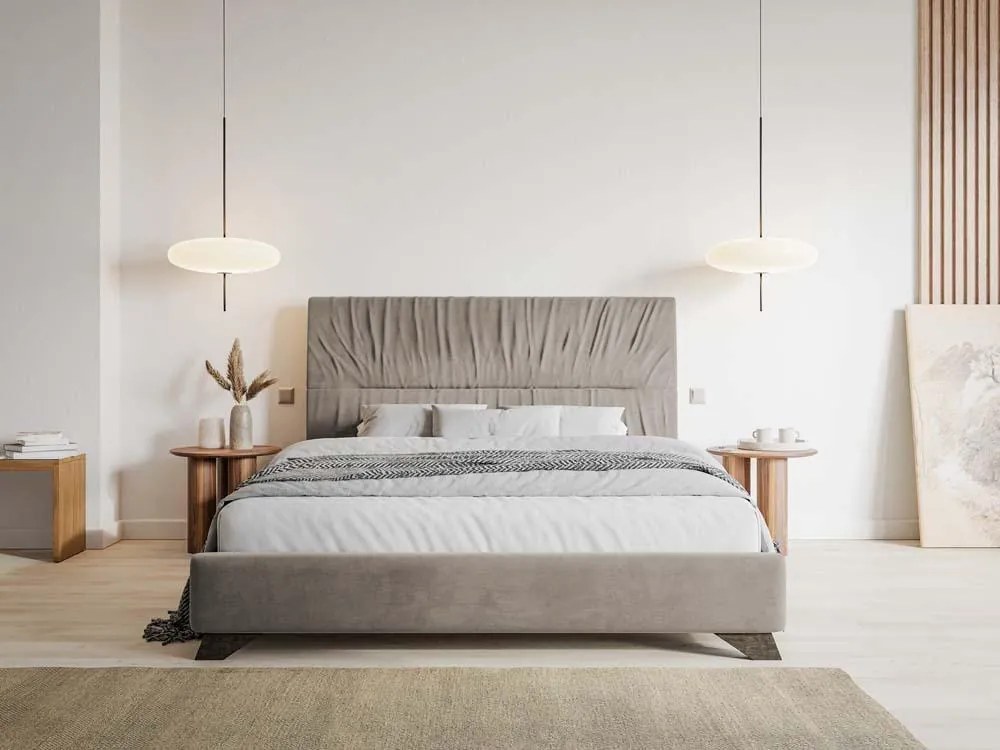 Franciaágy 160 cm Lania 160 (ágyráccsal) (bézs + barna). 1098719