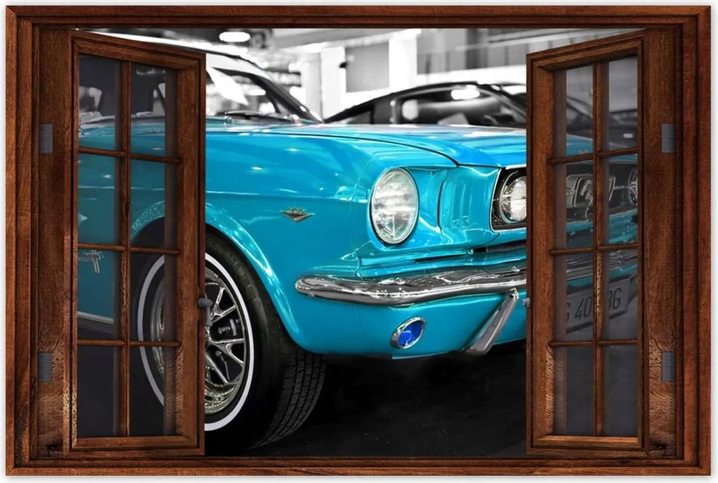 Poszter 90x60 Türkiz Ford Mustang