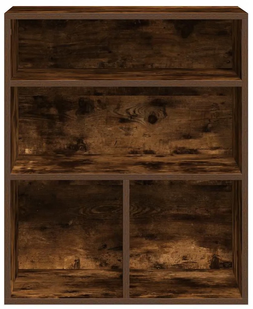 könyvszekrény füstös tölgy 60x30x71,5 cm szerelt fa