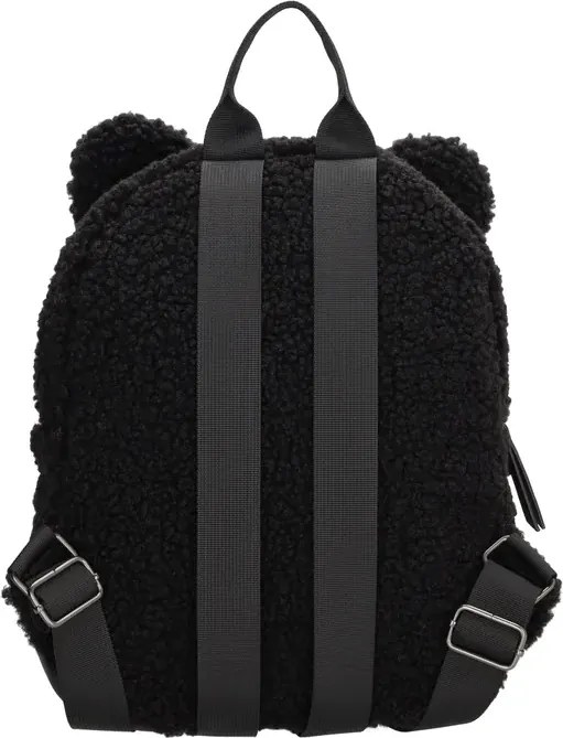 Fekete bolyhos gyerek hátizsák „Winnie”