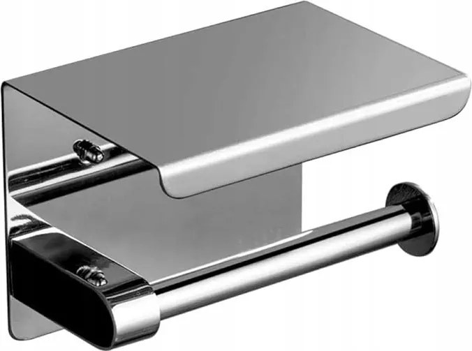 Wc-papír Tartó Polccal Fürdőszoba Wc Acél