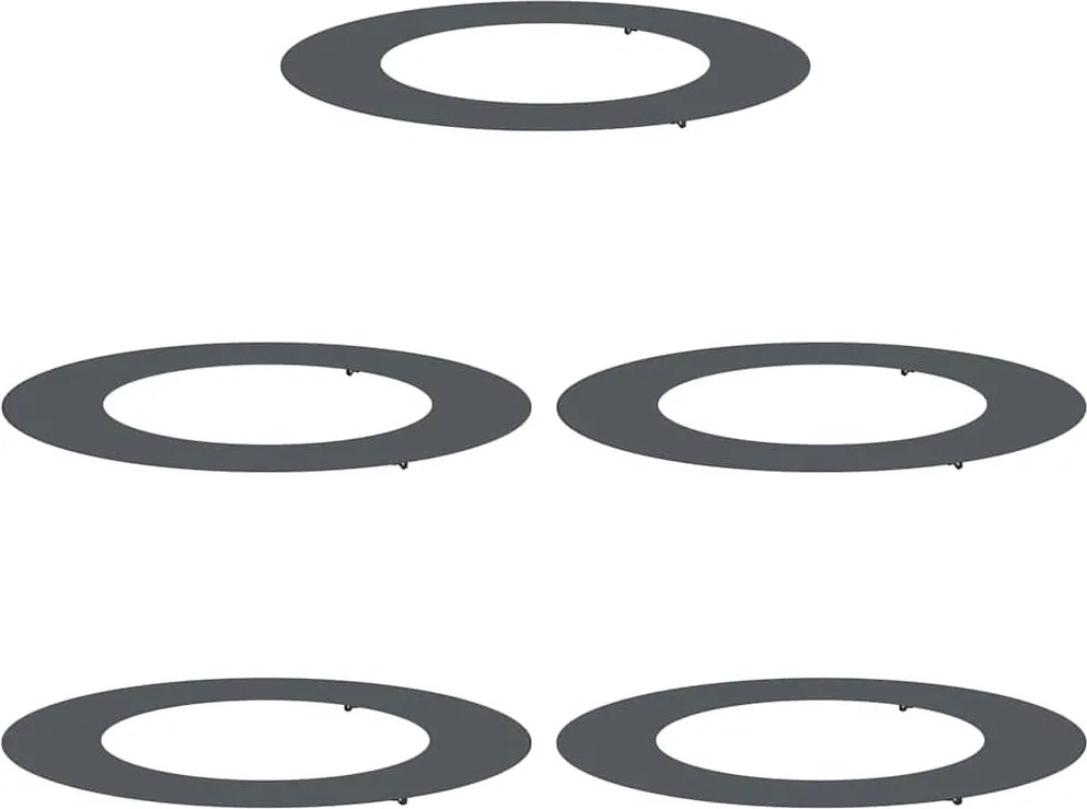 vidaXL Alkalmas lapos fa gyűrűkhez 5 pcs Antracit Ø50 / 80 cm Acél