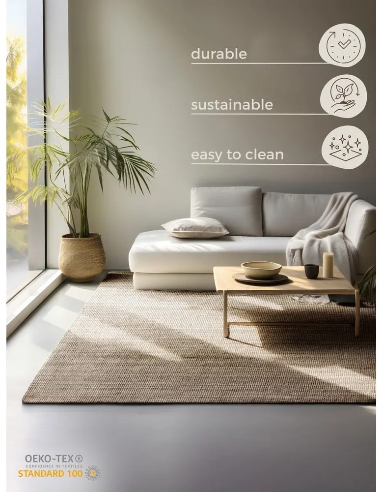 Bézs juta szőnyeg 60x90 cm Bouclé – Hanse Home