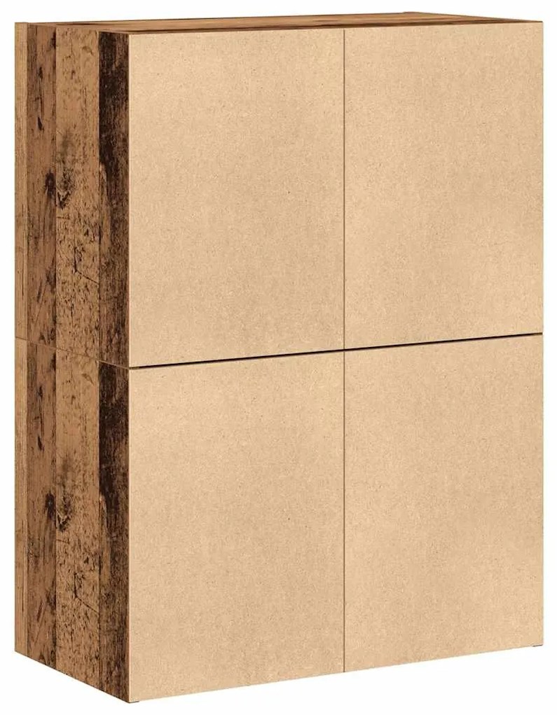 2 db antik fa szerelt fa szekrény 2 fiókkal 60 x 31 x 40 cm
