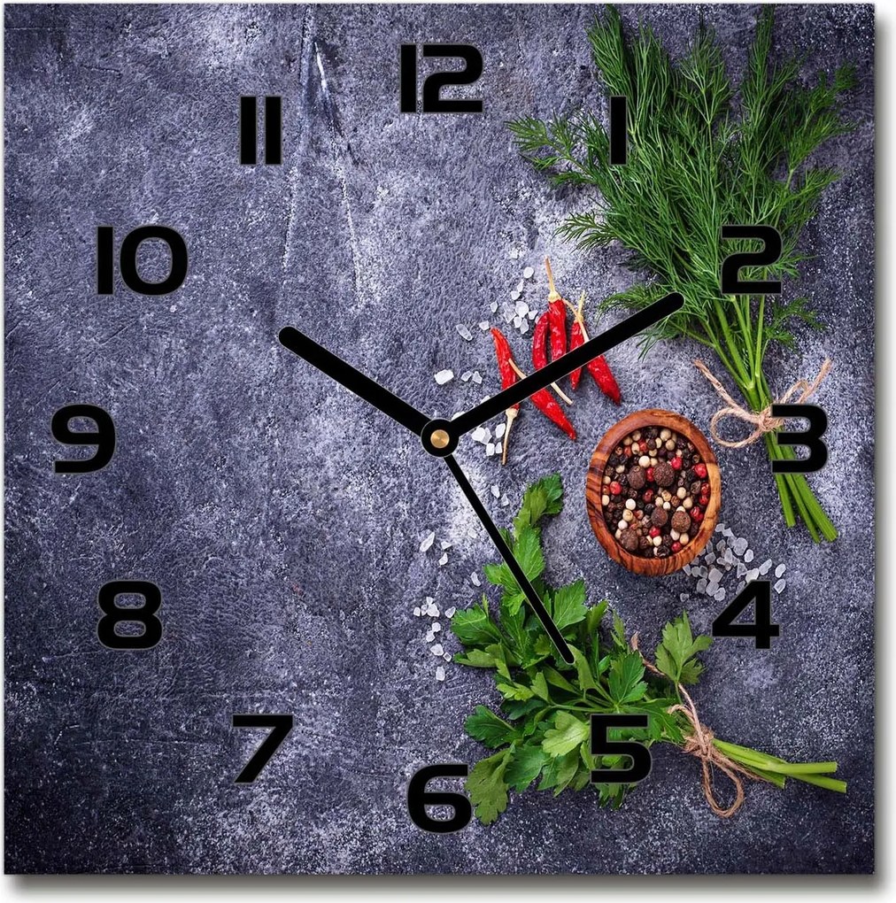 Négyzet alakú üvegóra Gyógynövények és fűszerek 30x30