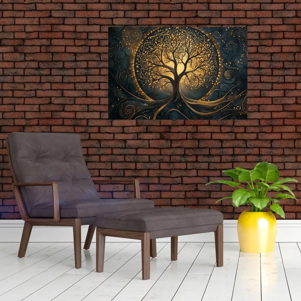 Kép – Arany aurájú fa (90x60 cm)