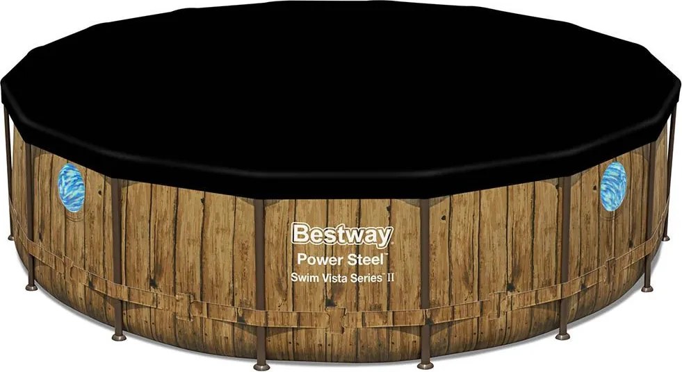 Bestway EVIA Vista rattan hatású fémvázas medence szett 488 x 122 cm