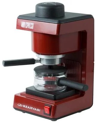Szarvasi MINI ESPRESSO (SZV-612/3) kávéfőző, 800 W, bordó színű, őrölt kávé főzésére, 3,04 bar nyomás, max. 6 személy részére