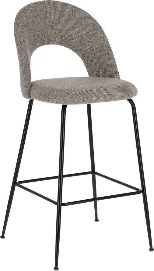 Szürke kárpitozott bárszék szett 4 db-os (ülésmagasság 63 cm) Mahalia – Kave Home