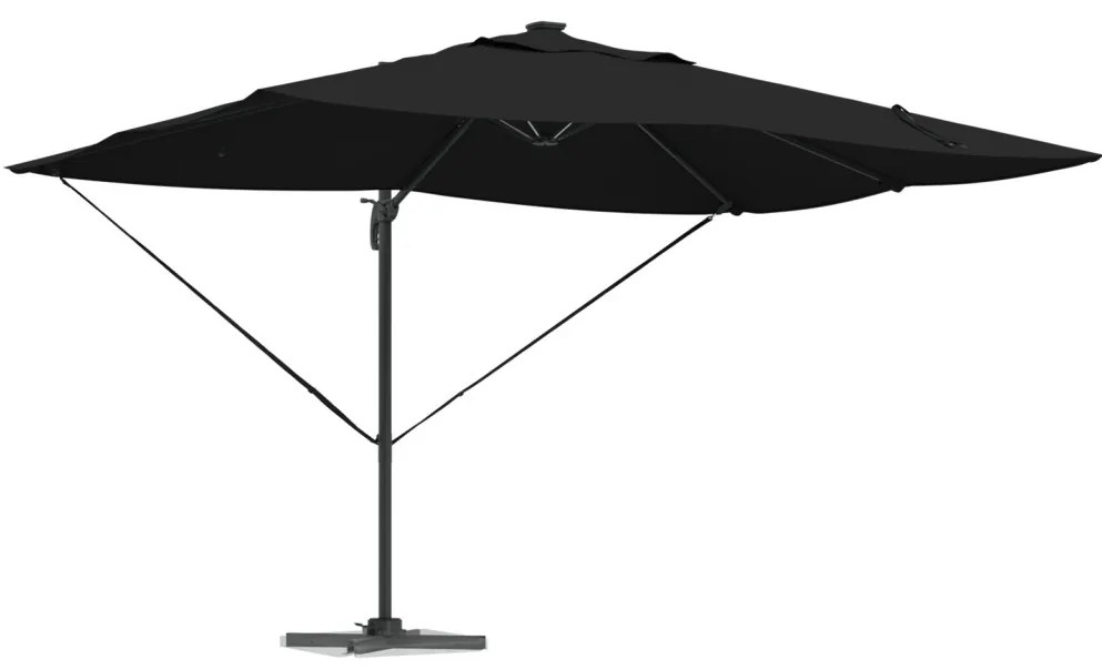 Konzolos Roma Napernyő LEDs Fekete 352x251x265 cm Alumínium