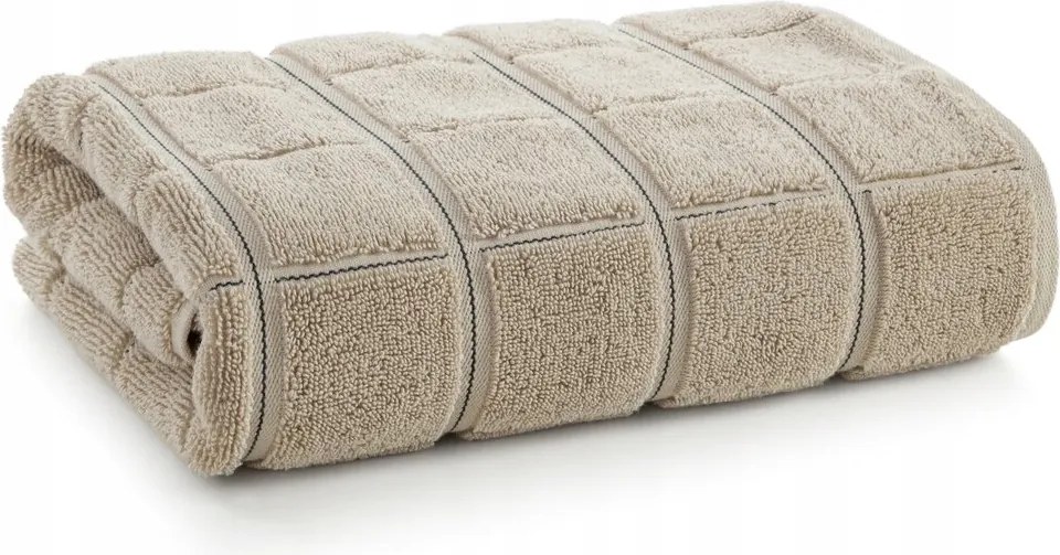 Fürdőlepedő 100X150 bézs, dombornyomott kockás mintával