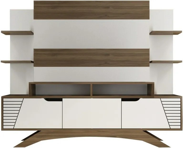 Deparo Walnut and White TV-fal