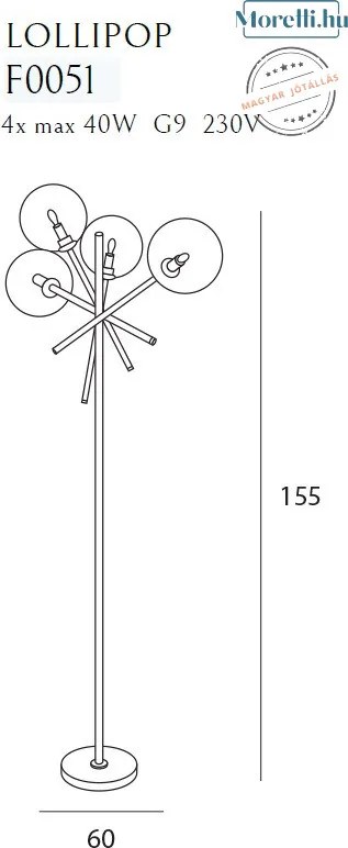 Állólámpa Fekete MAXLIGHT F0051