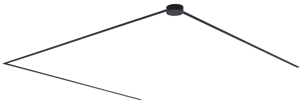 Modern fekete sínrendszer 1 fázisú, 600 cm, kerek tápegységgel - Magnetic