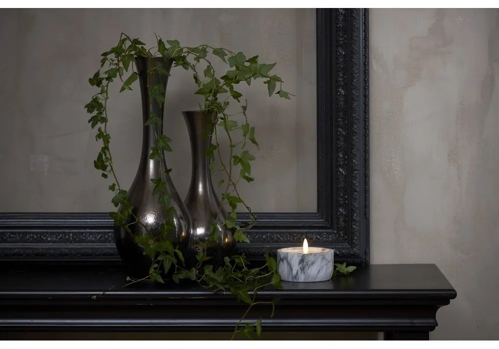 Flamme Marble szürke-fehér LED beton gyertya, magasság 7,5 cm - Star Trading