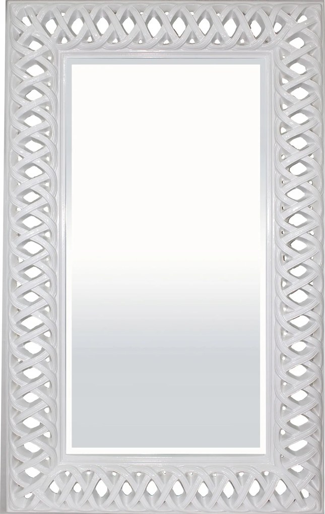 Exkluzív nagy fehér tükör áttört keretben palota üveg királyi
