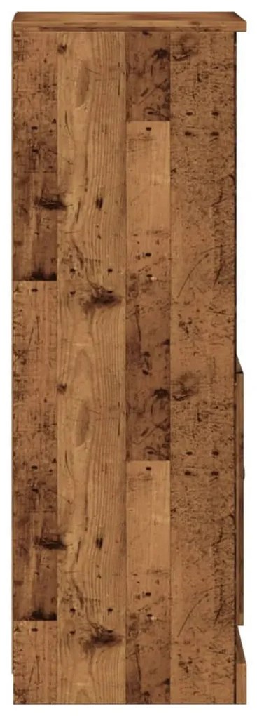 antik fa színű szerelt fa magasszekrény 36 x 35,5 x 103,5 cm