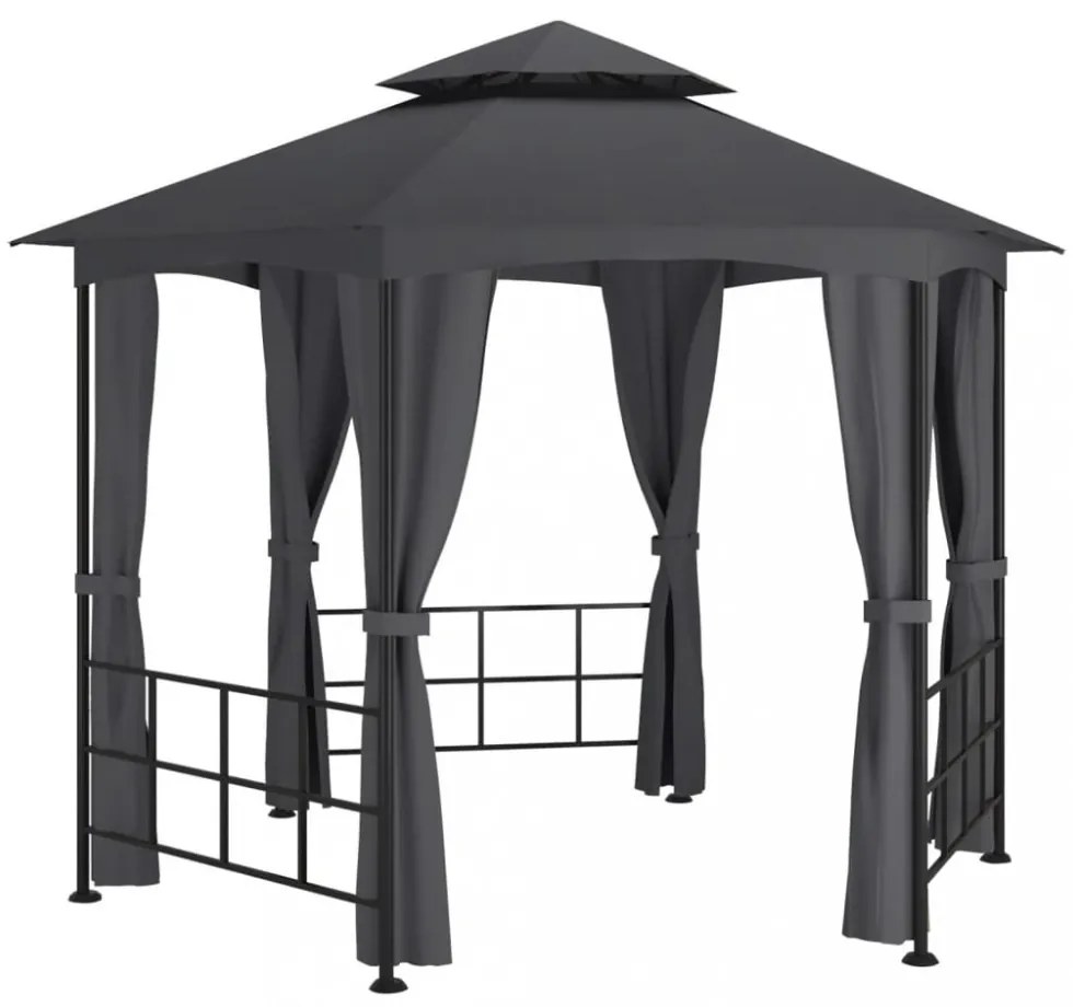 antracitszürke pavilon oldalfalakkal 3,1 x 2,7 m