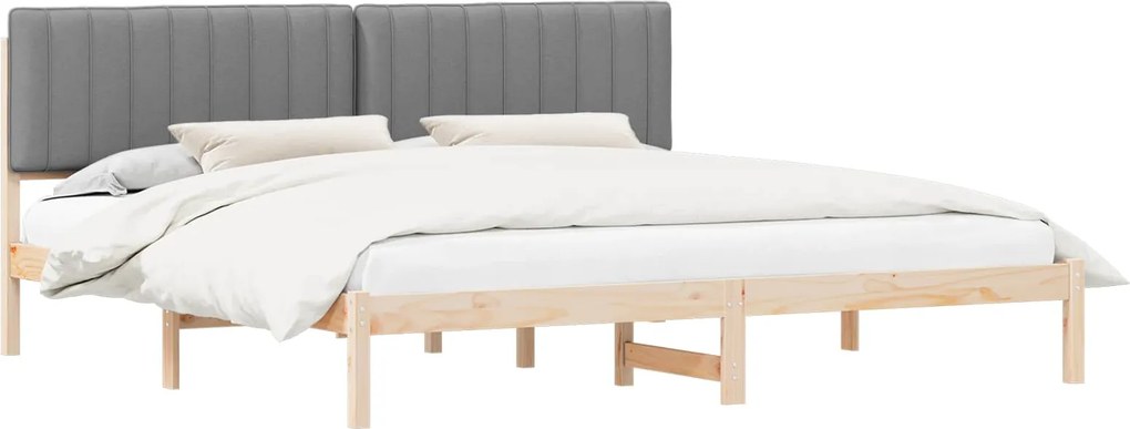 vidaXL Ágykeret Kárpitozott Fejtámlával Világosszürke 200 x 200 cm