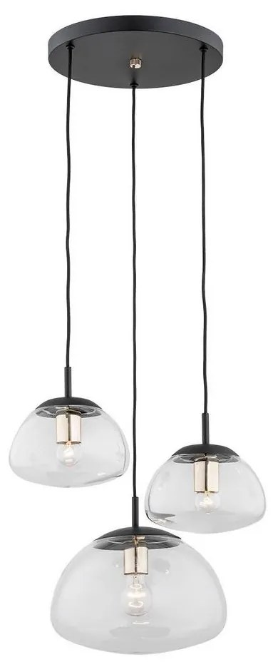 Argon 1492 - Csillár zsinóron TRINI 3xE27/15W/230V fekete