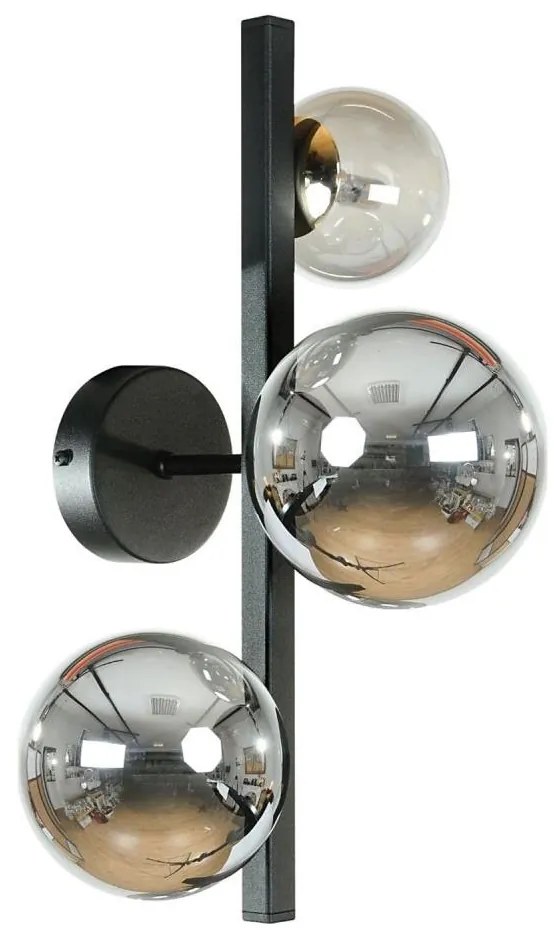 Zuma Line 1216 - SERENITY fali lámpa 3xG9/8W/230V fekete/füstös fekete