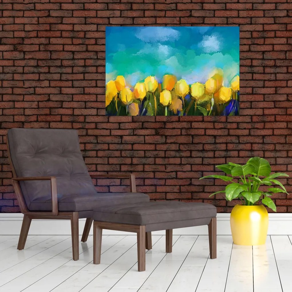 Sárga tulipán képe (90x60 cm)