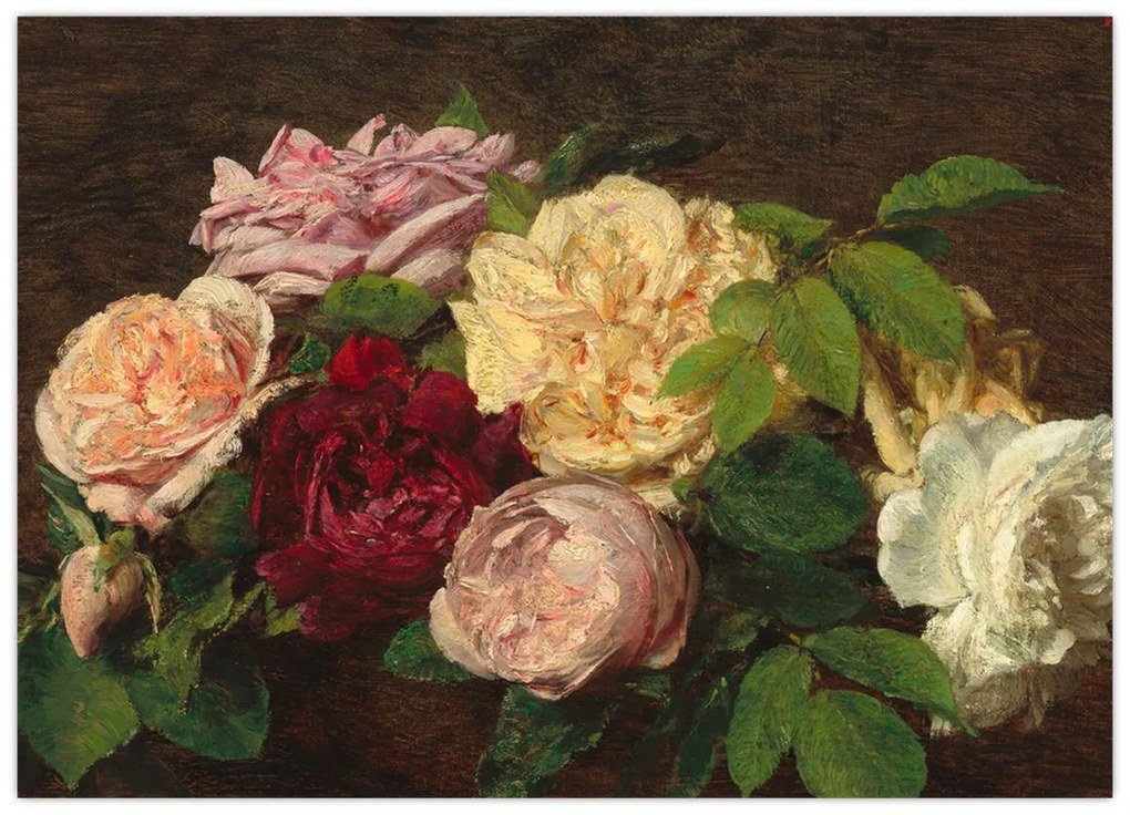 Kép - Henri Fantin-Latour, Roses de Nice on a Table, reprodukciók (70x50 cm)