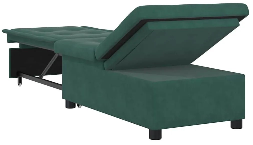Kanapéágy Sötétzöld 67 x 194 x 38 cm Bársony