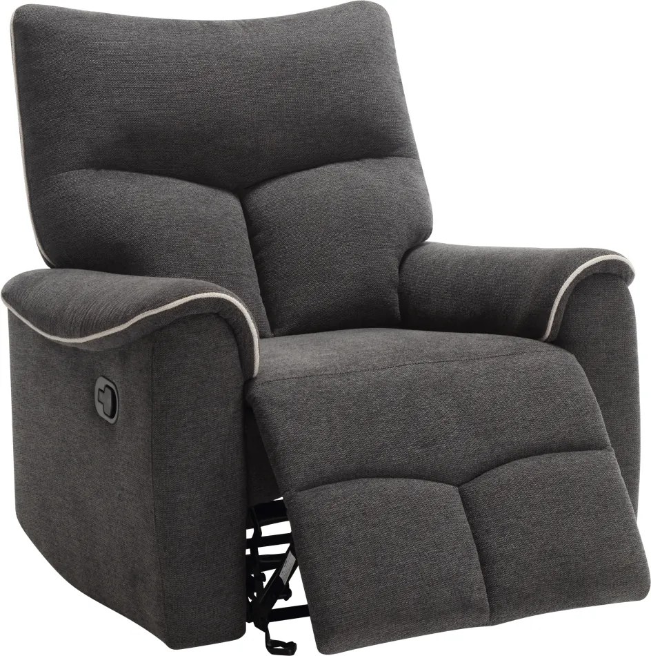 Relax fotel, sötétszürke/világosszürke, NADER