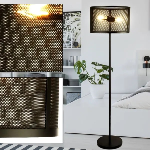 Searchlight EU2832-2BK - Állólámpa FISHNET 2xE27/60W/230V fekete