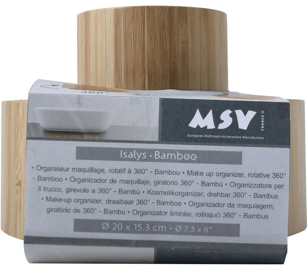 MSV Bambusz forgó kozmetikai tároló Isalys 20 x15,3 cm