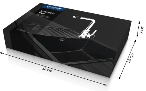 Concept BDG4327BC - Konyhai mosogató csaptelep 27,3 cm gránit/fekete