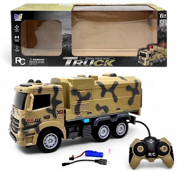 Rádióvezérlésű katonai teherautó (21 cm) Da Hua Toys DH666-9E