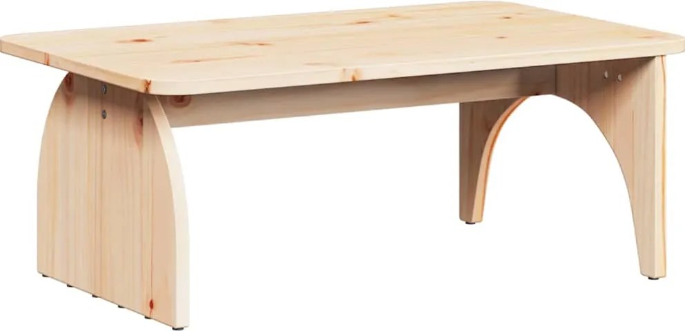 vidaXL Dohányzóasztal Természetes 80 x 50 x 31 cm Tömör fenyőfa