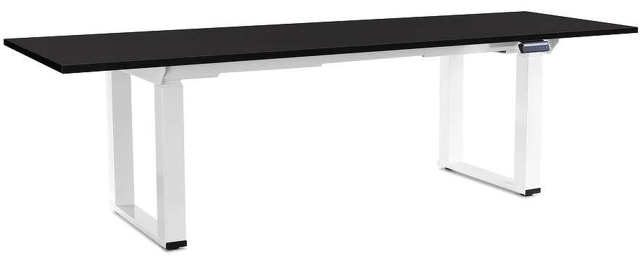 OfficeTech Strong állítható magasságú asztal 240 x 80 cm, fehér alap, fekete