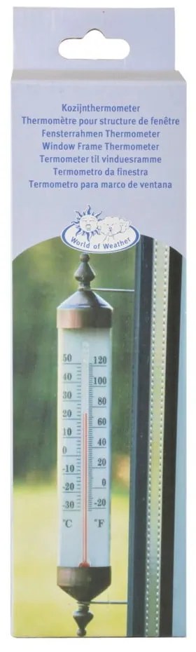 Bronzszínű hőmérő ablakra, magasság 25 cm - Esschert Design