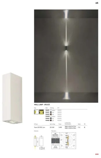 Redo 90421 - LED Kültéri fali lámpa ACE 2xLED/5,84W/230V 3000K IP54 szürke