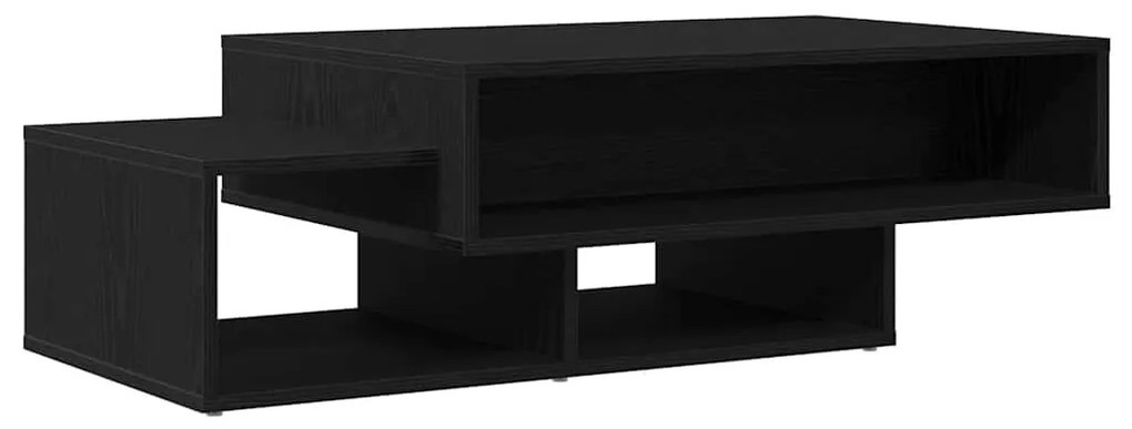 Fekete tölgyszínű szerelt fa dohányzóasztal 105x55x32 cm