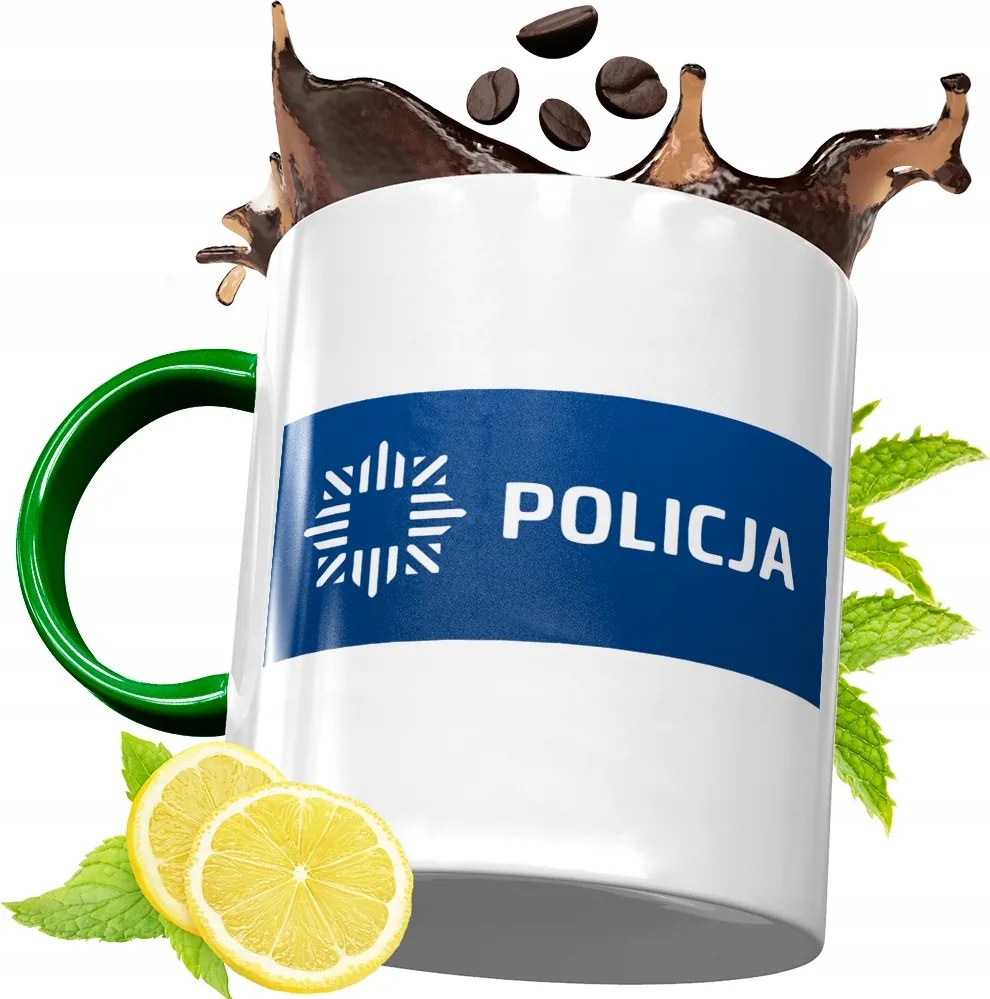 Zöld Bögre Rendőrnek Tökéletes Ajándék fényképes nyomtatással