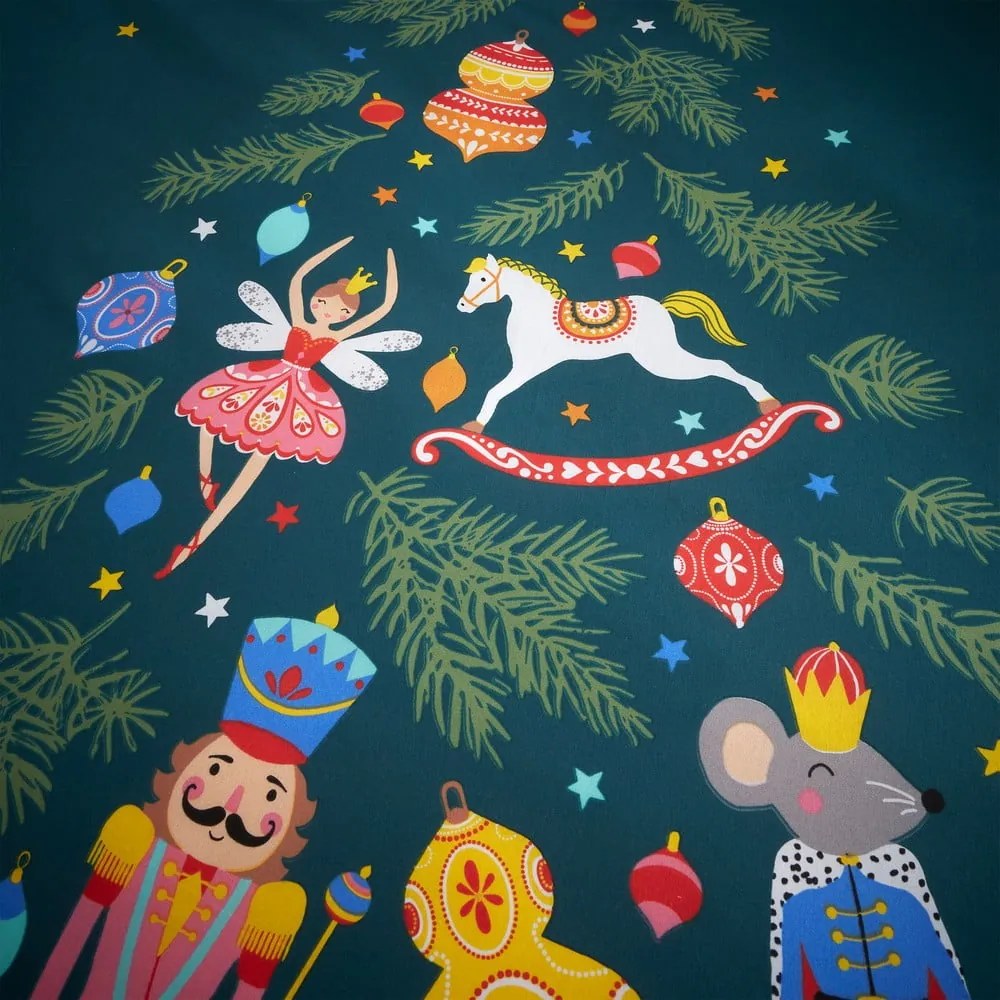 Sötétzöld egyszemélyes ágyneműhuzat 135x200 cm Nutcracker – Catherine Lansfield