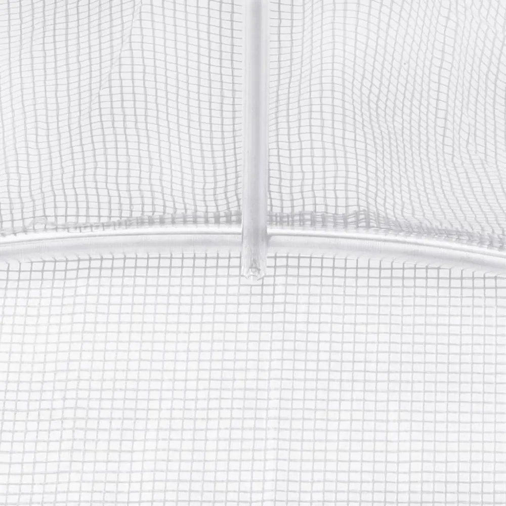 fehér acélvázas melegház 8 m² 4 x 2 x 2 m