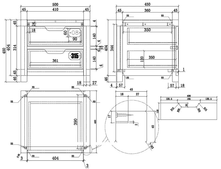 Alex barna borovi fenyő éjjeliszekrény - Vipack