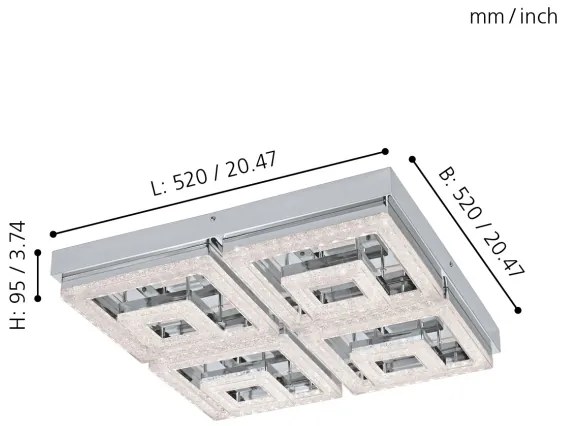 Eglo 95661 - FRADELO LED mennyezeti lámpa 48W, 230V